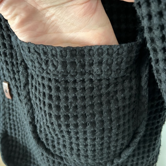 100% Cotton Black Waffle Jacket with Toggle Buttons - Large - Picture 5 of 6